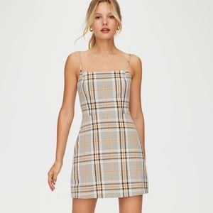 Wilfred Isabelle Plaid Mini Dress - Adjustable Straps and Pockets- Size 8
